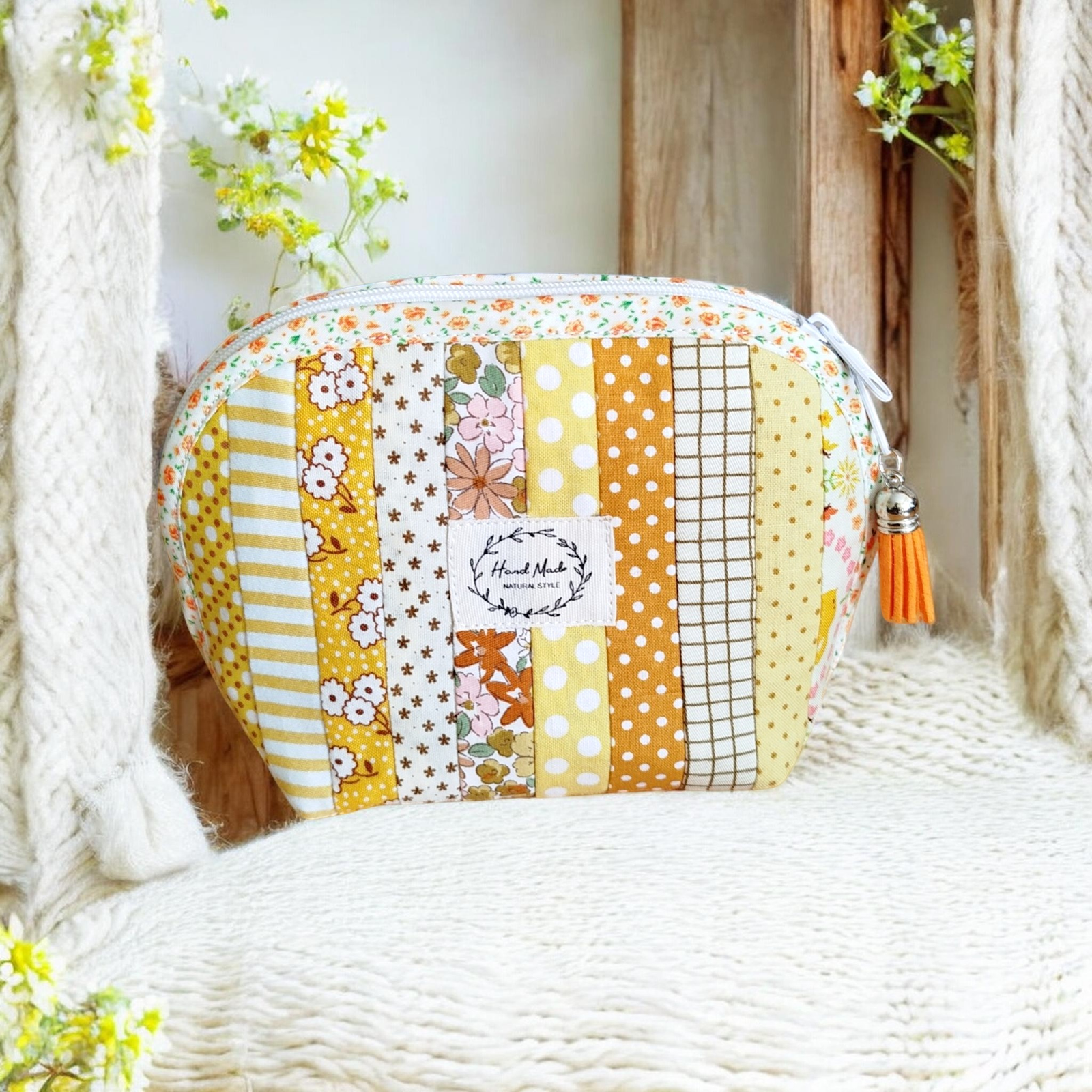 Patchwork pénztárca és neszesszer napsugar